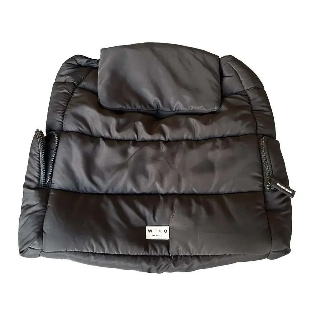 Wilo The Label Black Quilted Puffer Drawstring Backpack